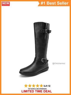 Women's Faux Fur-Lined Knee High Winter Boots Tall Zip Snow Boots